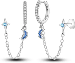 Cycuff 925 Sterling Silver Hoop Earrings Colorful Cubic Zirconia Jewelry Drop Earrings for Women Set Earring Gifts for Her