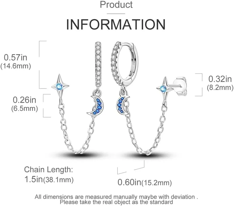 Cycuff 925 Sterling Silver Hoop Earrings Colorful Cubic Zirconia Jewelry Drop Earrings for Women Set Earring Gifts for Her