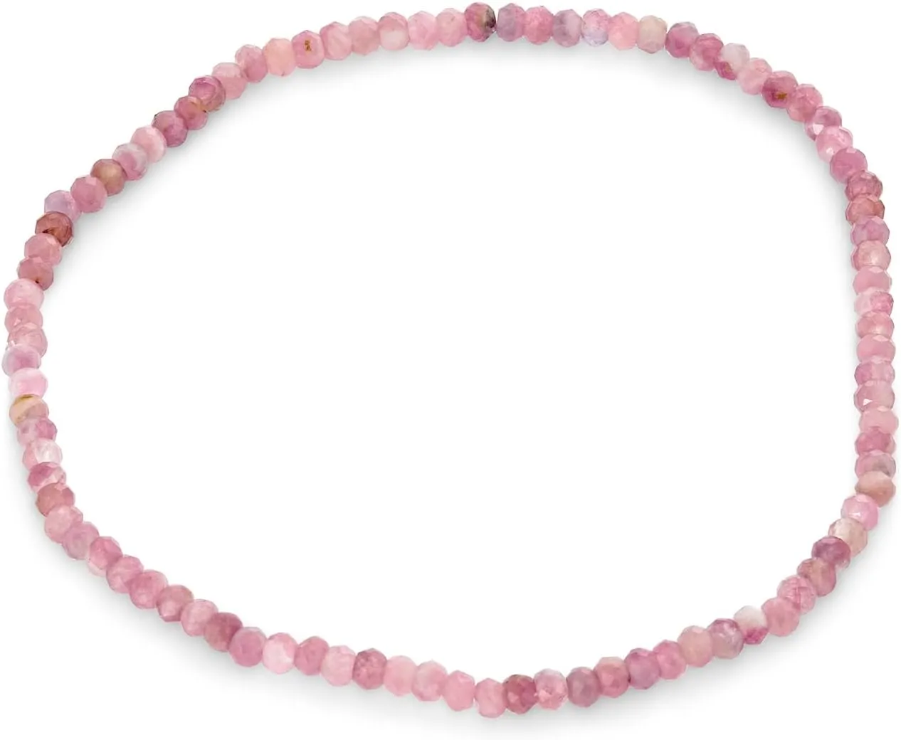 Dainty Tiny Caviar Rondell Bead Faceted Blue Larimar Red Garnet Black Pink Tourmaline Green Jade Genuine Gemstone Multi Strand Seed Bead Stretch Bracelet For Women Teen Adjustable Stacking Set