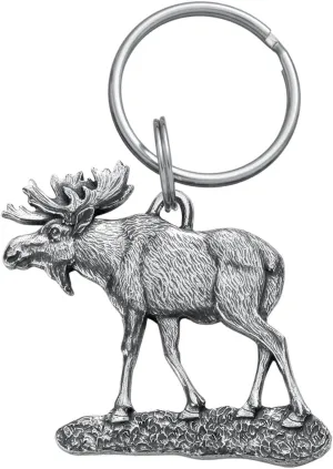 DANFORTH Pewter Moose Keychain, Handcrafted Pewter Moose Key Chain, 2, Made In USA