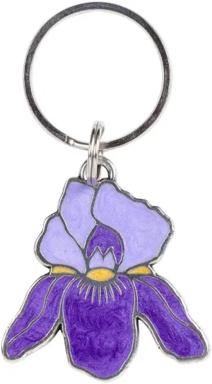 DANFORTH - Purple Iris Keychain- Handcrafted Pewter Keychains For Women 2 Tall  Made In USA
