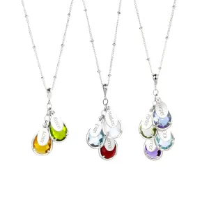 Danique Family Tree of Life Necklace Jewelry with Kids Names and Birthstones, Mother's Day Gift for Mom from Kids and Husband, Personalized Mother's Jewelry for Mom & Grandma [TPCSwOV] (Multi Stone)