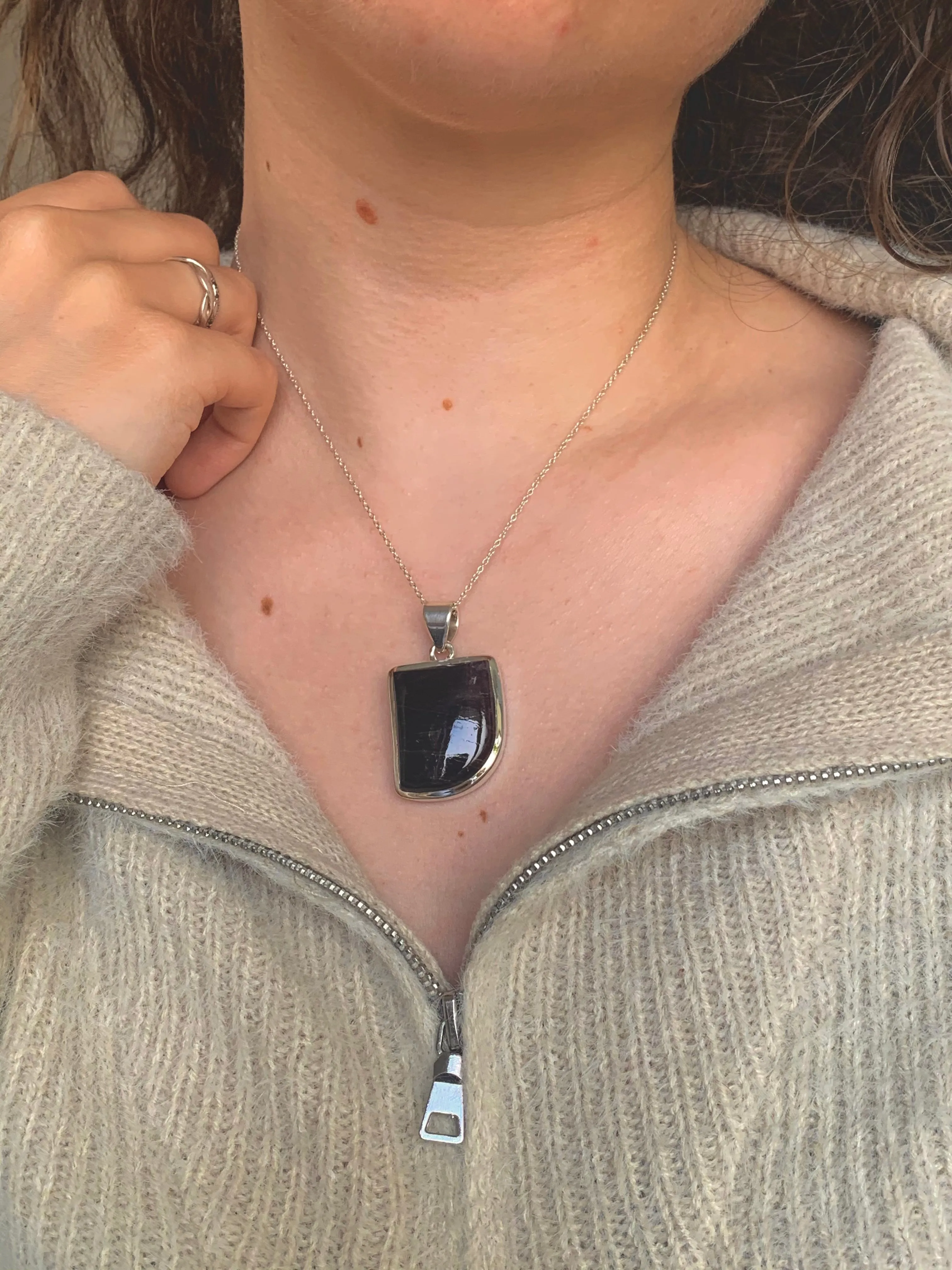 Dark Rubellite Tourmaline Naevia Pendant - Freeform