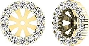 Dazzlingrock Collection 0.65 Cttw 10K Solid Gold Round Cut Diamond Removable Jackets For Stud Earrings