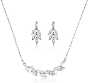 DHQH Bridesmaid Earrings Necklace Set Proposal Gifts Set for Women Leaf Pendant Necklace set of 4/6 Wedding Jewelry