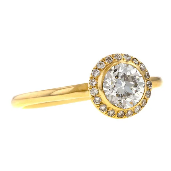 Diamond Frame Engagement Ring-Heirloom by Doyle & Doyle, Old Euro 0.74ct
