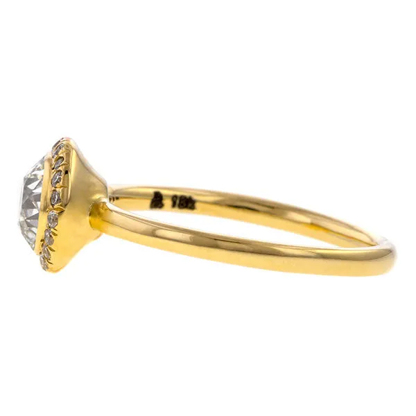 Diamond Frame Engagement Ring-Heirloom by Doyle & Doyle, Old Euro 0.74ct
