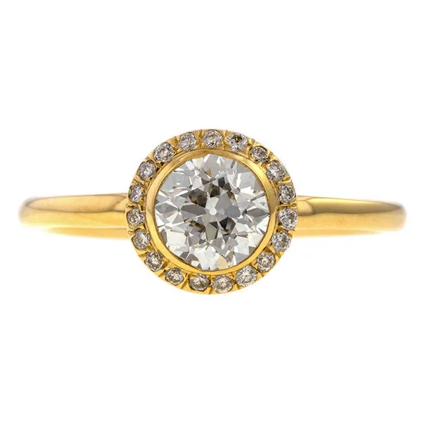 Diamond Frame Engagement Ring-Heirloom by Doyle & Doyle, Old Euro 0.74ct