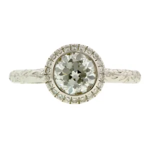 Diamond Frame Engagement Ring, Old Euro 0.72ct- Heirloom by Doyle & Doyle