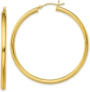 Diamond2Deal 14k Yellow Gold Plated Hoop Earrings (L- 1.98 in, W- 1.93 in)