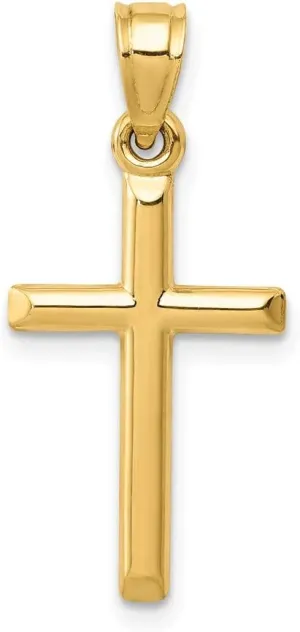 Diamond2Deal 14K Yellow Gold Religious Crucifix Cross Pendant 25mm