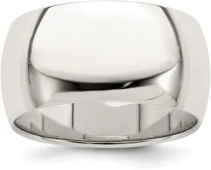 Diamond2Deal 925 Sterling Silver 10mm Half Round Wedding Band Ring