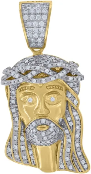 Diamond2Deal 925 Sterling Silver Yellow-Tone Jesus Religious Charm Pendant