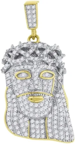 Diamond2Deal 925 Sterling Silver Yellow-Tone Jesus Religious Charm Pendant
