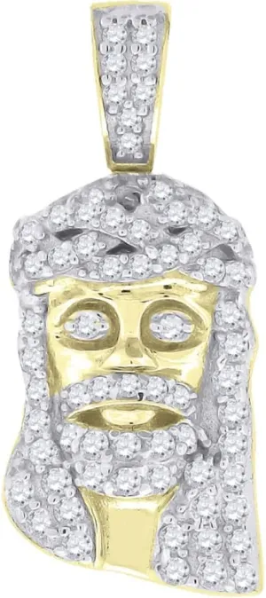 Diamond2Deal 925 Sterling Silver Yellow-Tone Jesus Religious Charm Pendant