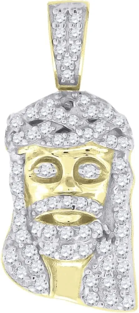 Diamond2Deal 925 Sterling Silver Yellow-Tone Jesus Religious Charm Pendant