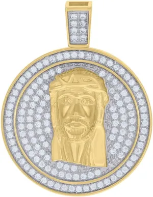 Diamond2Deal 925 Sterling Silver Yellow-Tone Jesus Religious Charm Pendant