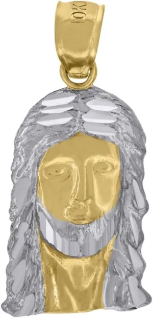 Diamond2Deal Mothers Day Gifts 10k Two-Tone Gold Jesus Religious Charm Pendant for Mom