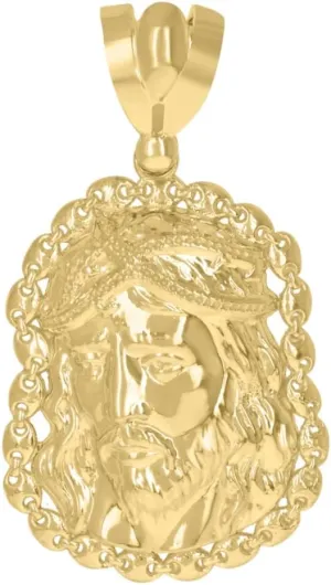 Diamond2Deal Mothers Day Gifts 10k Yellow Gold Jesus Religious Charm Pendant for Mom