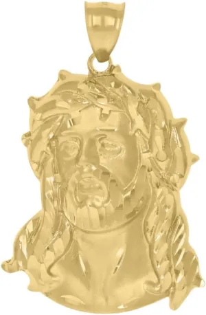 Diamond2Deal Mothers Day Gifts 10k Yellow Gold Jesus Religious Charm Pendant for Mom