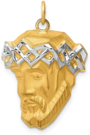 Diamond2Deal Mothers Day Gifts 14k Hollow Satin Rhodium-plated Large Jesus Medal Pendant for Mom Pendant for Mom