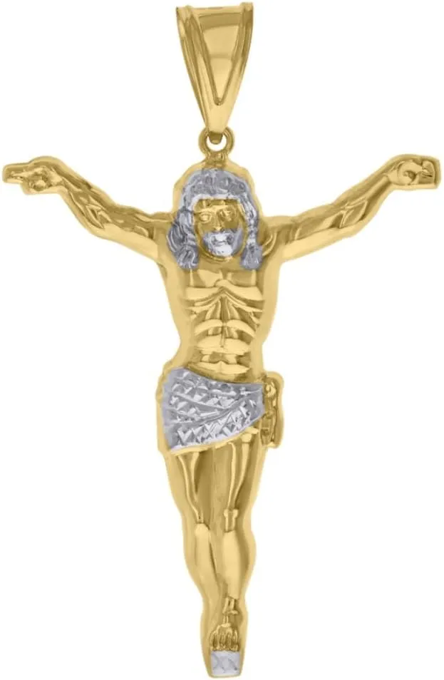 Diamond2Deal Mothers Day Gifts 14k Two-tone Gold Jesus Religious Charm Pendant for Mom