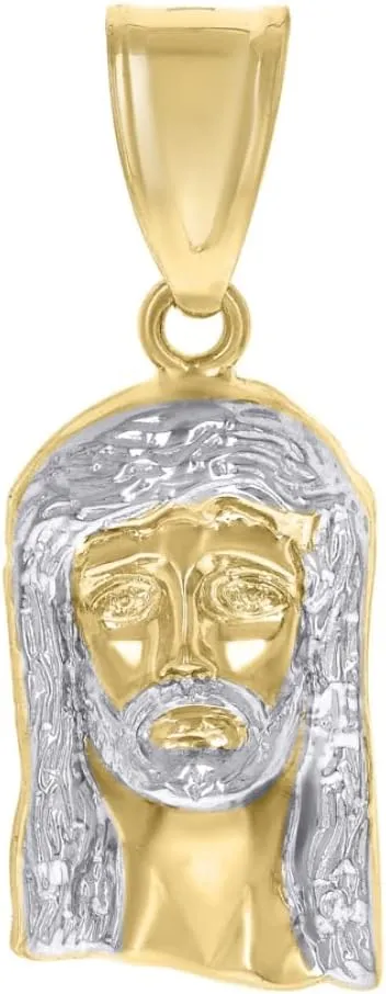 Diamond2Deal Mothers Day Gifts 14k Two-tone Gold Jesus Religious Charm Pendant for Mom