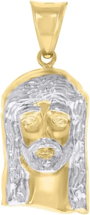 Diamond2Deal Mothers Day Gifts 14k Two-Tone Gold Jesus Religious Charm Pendant for Mom