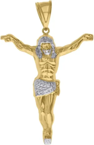 Diamond2Deal Mothers Day Gifts 14k Two-tone Gold Jesus Religious Charm Pendant for Mom
