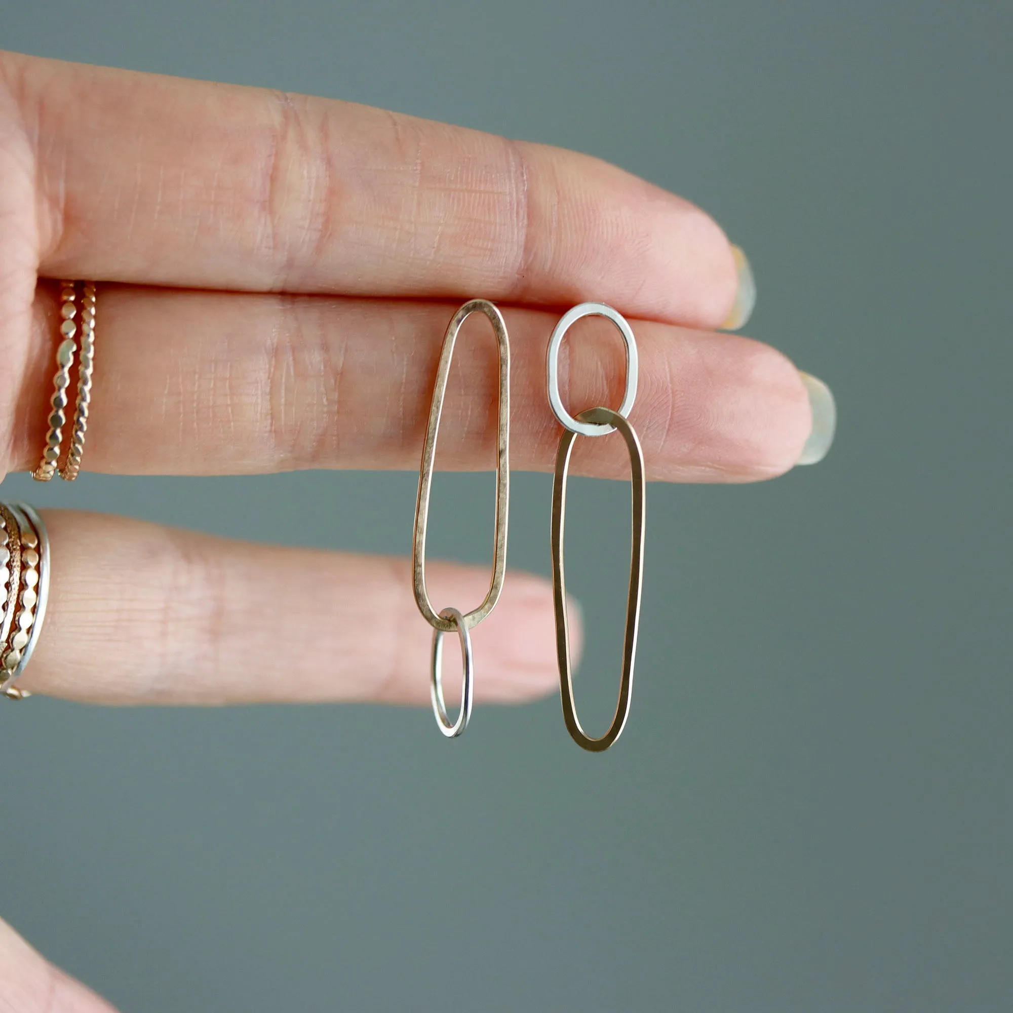 Dolmen Asymmetrical Post Earrings