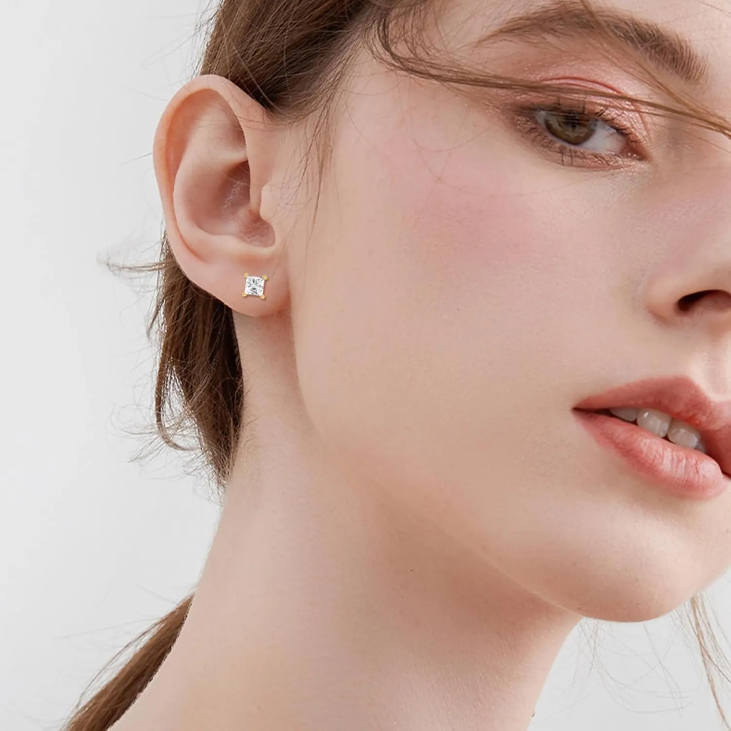DOVRAN 14K Solid Gold Stud Earrings Trendy Cute Earrings for Women Gift Birthday Christmas