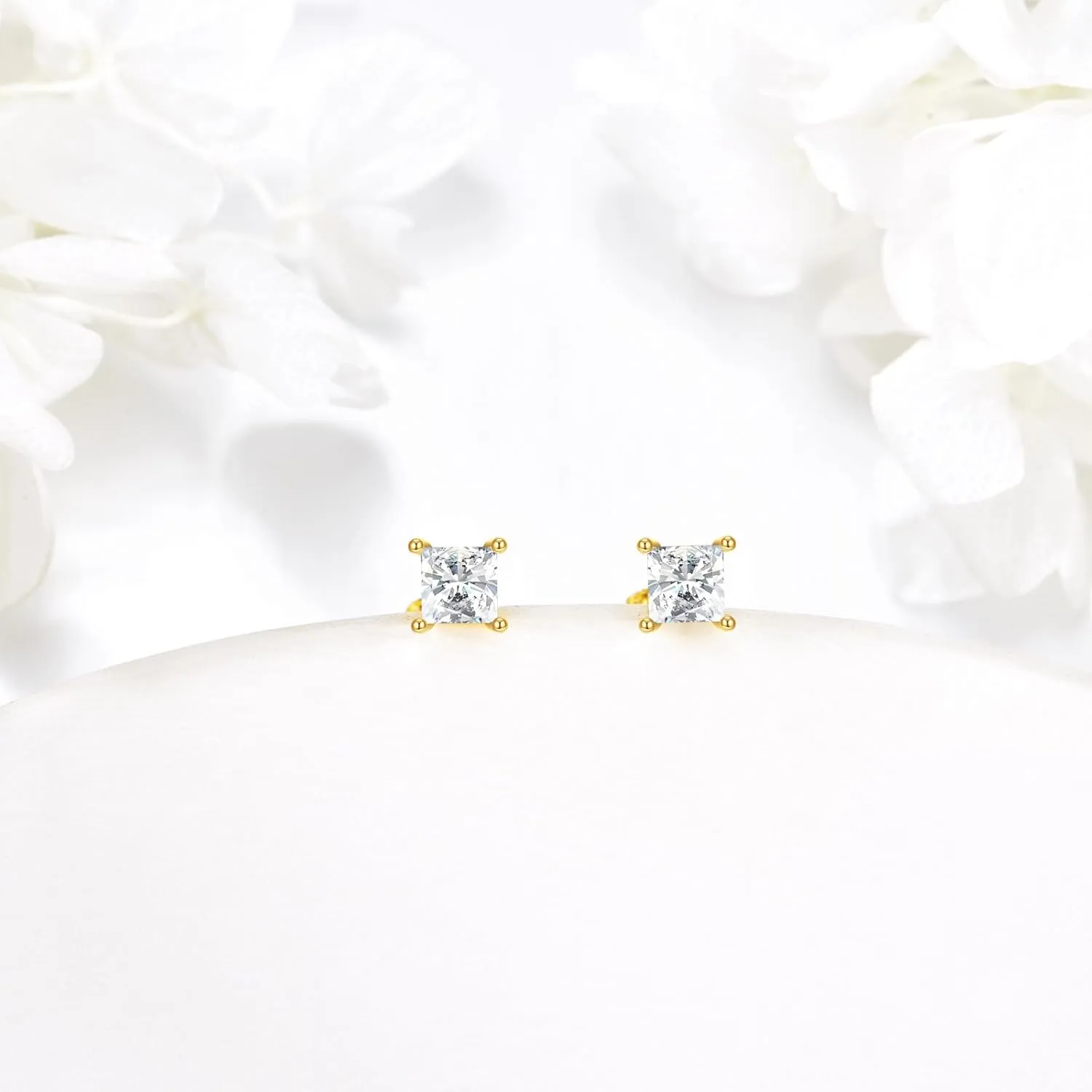 DOVRAN 14K Solid Gold Stud Earrings Trendy Cute Earrings for Women Gift Birthday Christmas