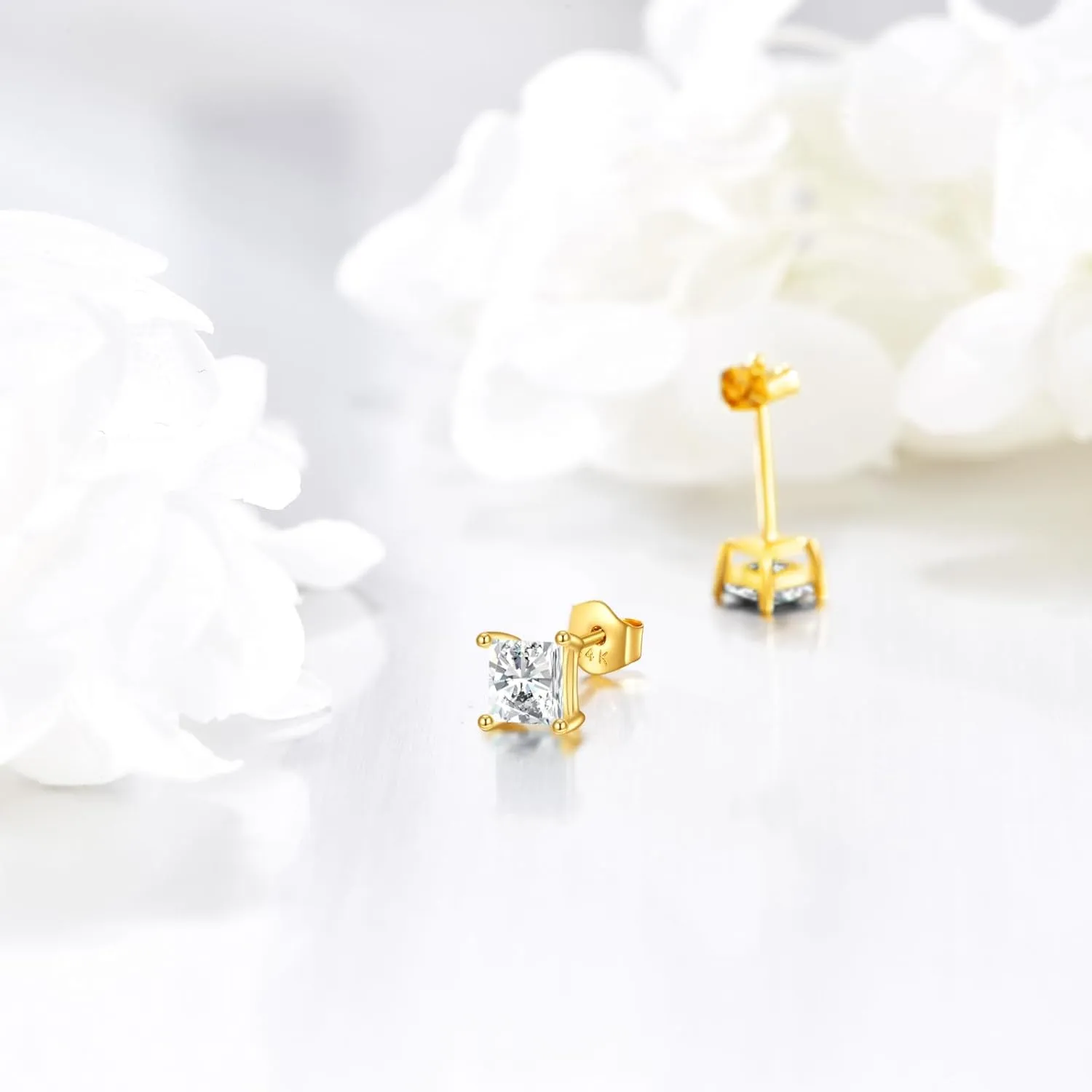 DOVRAN 14K Solid Gold Stud Earrings Trendy Cute Earrings for Women Gift Birthday Christmas