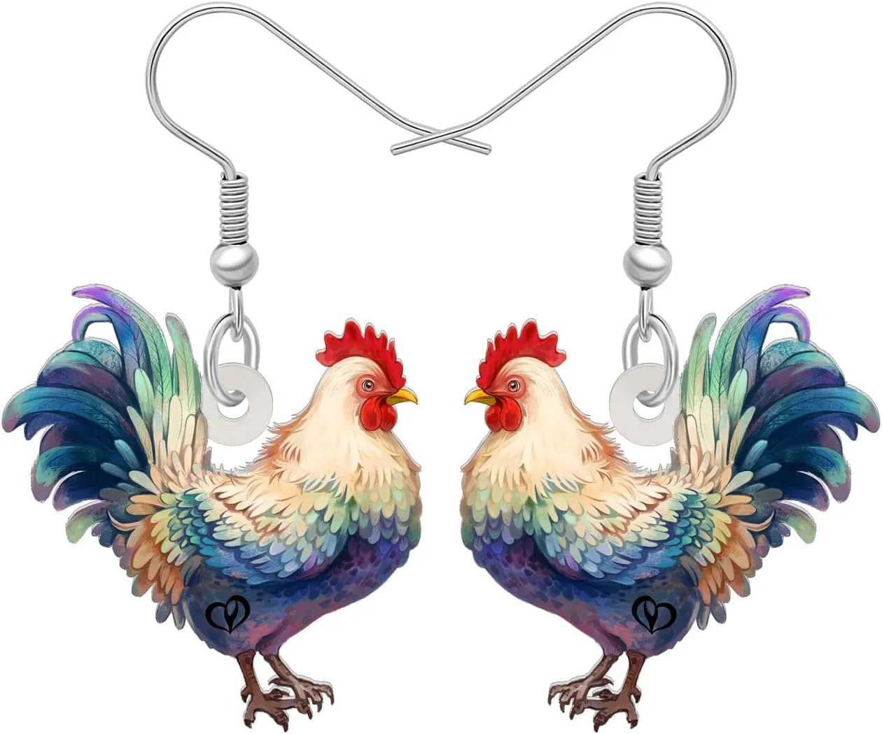 DOWAY Acrylic Charm Cute Chicken Hen Rooster Earrings Gallo Dangle Jewelry for Women Funny Party Decoration Gifts