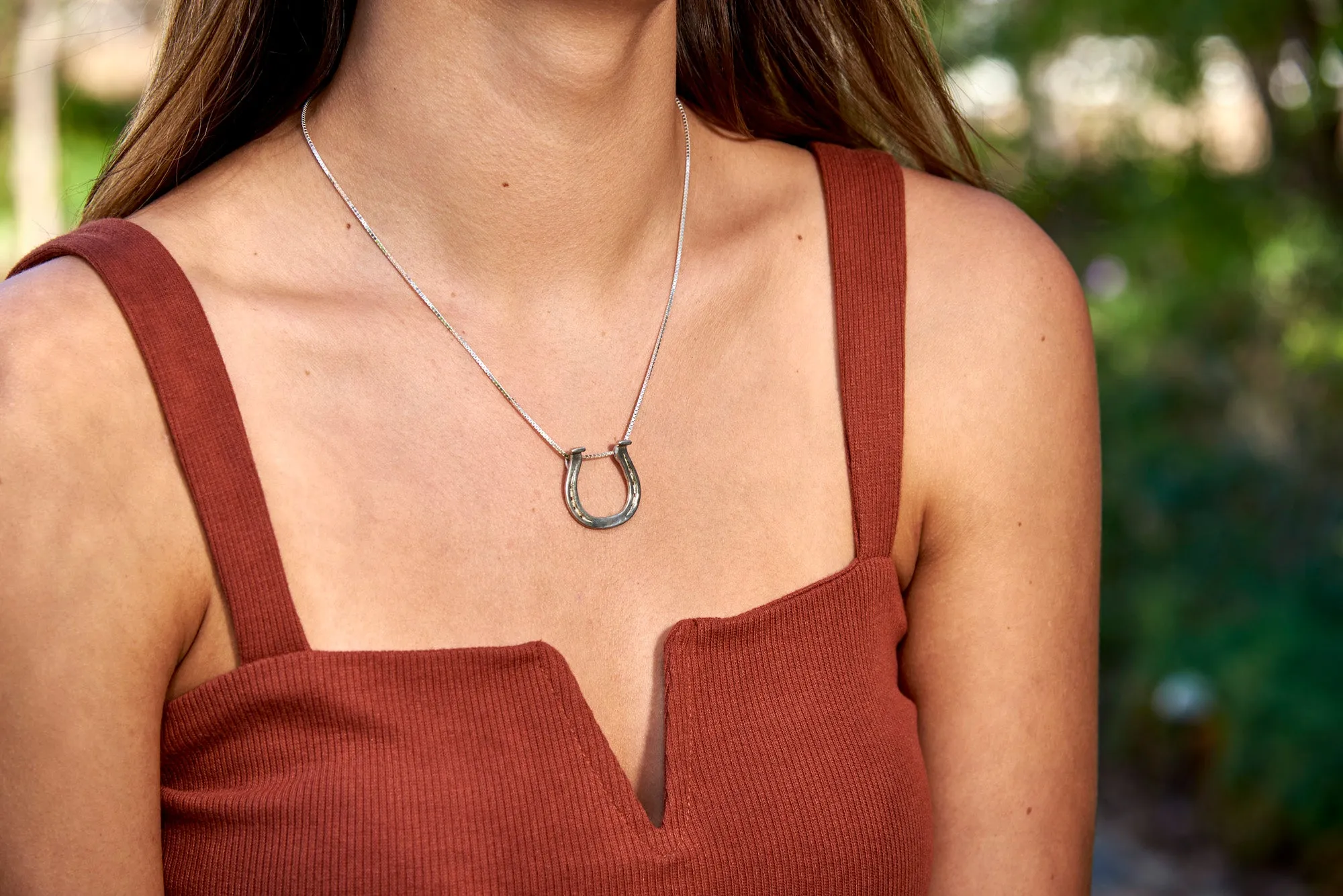 Draft Shoe Necklace, Sterling Silver