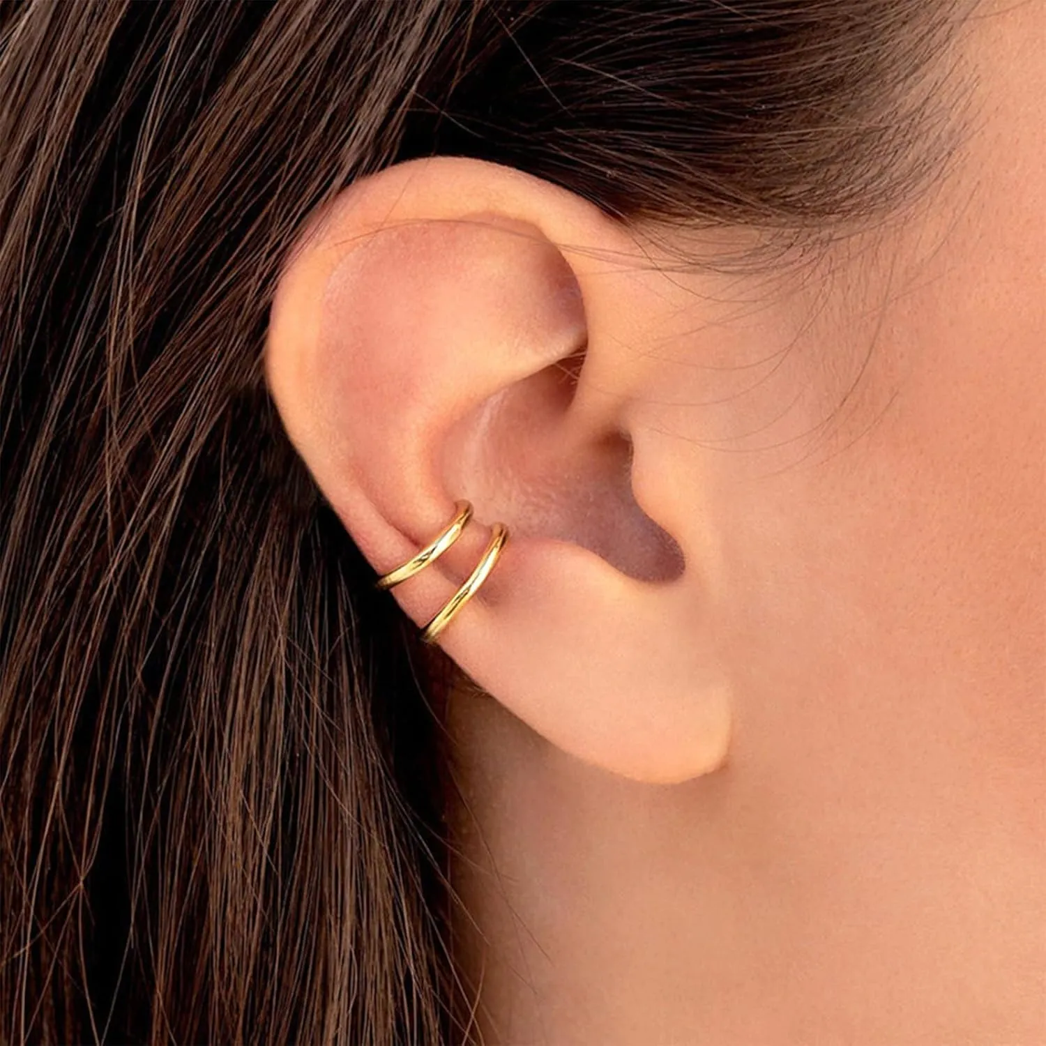 Ear Cuffs for Women Gold Plated Ear Cuffs No Piercing Ear Wrap Earrings Clip On Earrings Hypoallergenic Small Hoop Earrings Gold Fake Earrings Jewelry Gift for Women