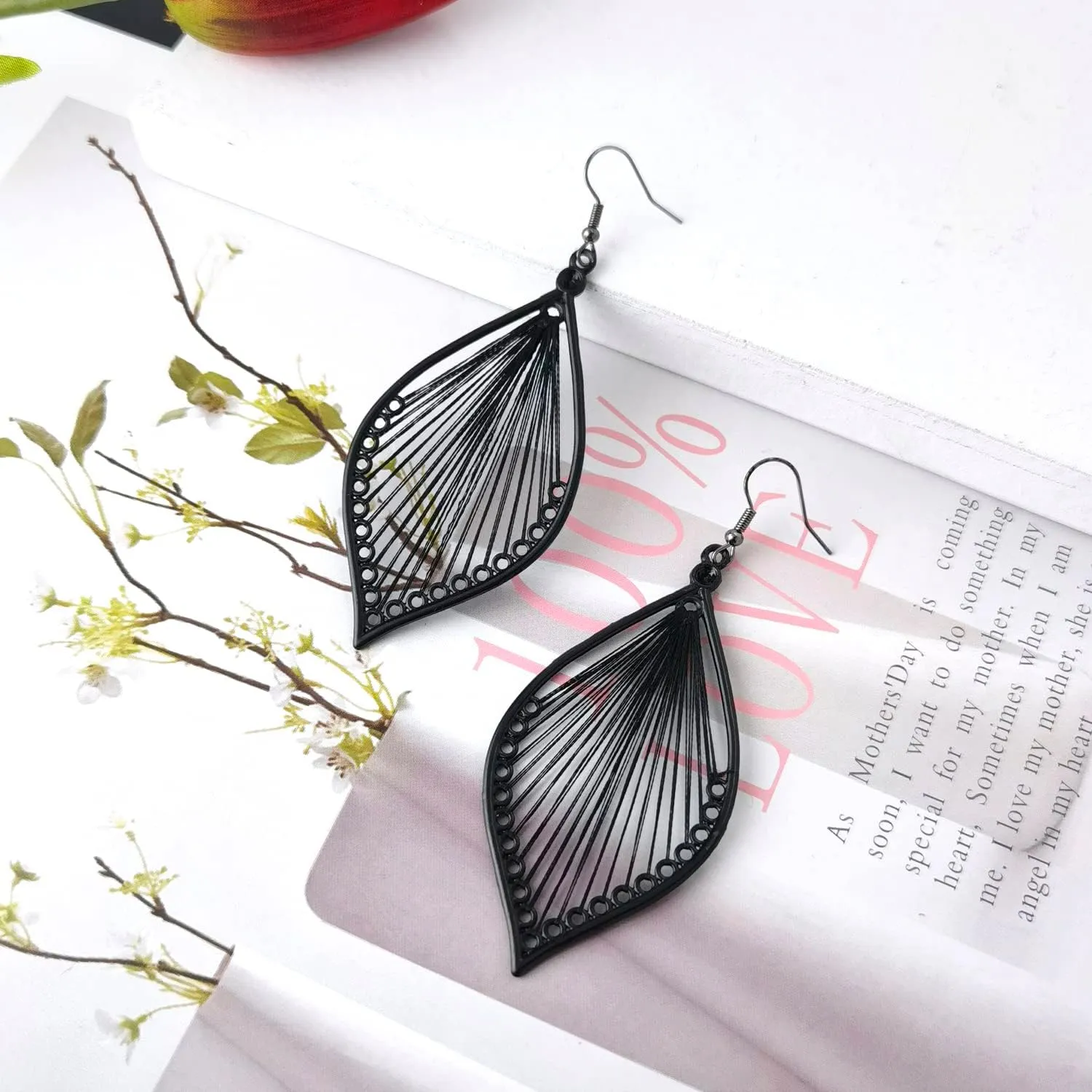 Earrings for Women Colorful Layered Leaf Earrings Bohemian Dangle Drop Tassel Silver Earrings Women Gifts