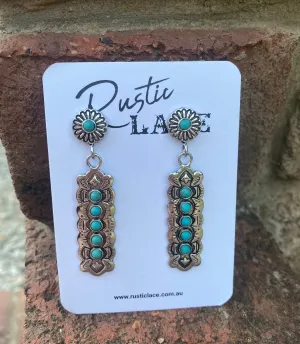 Earrings ~ Texas turquoise and silver