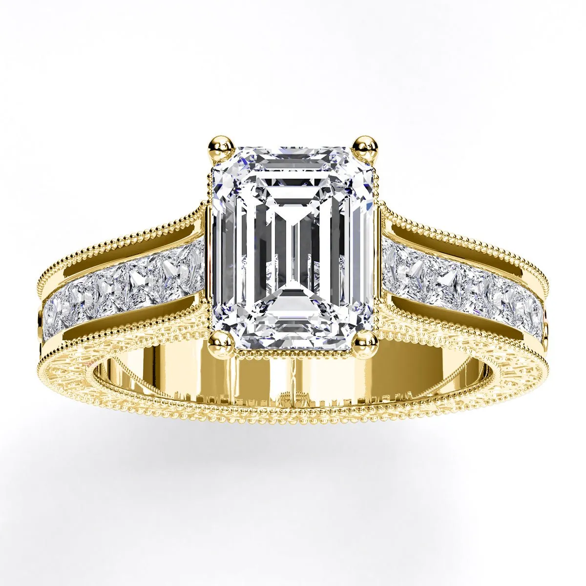 Edelweiss - Emerald Diamond Engagement Ring