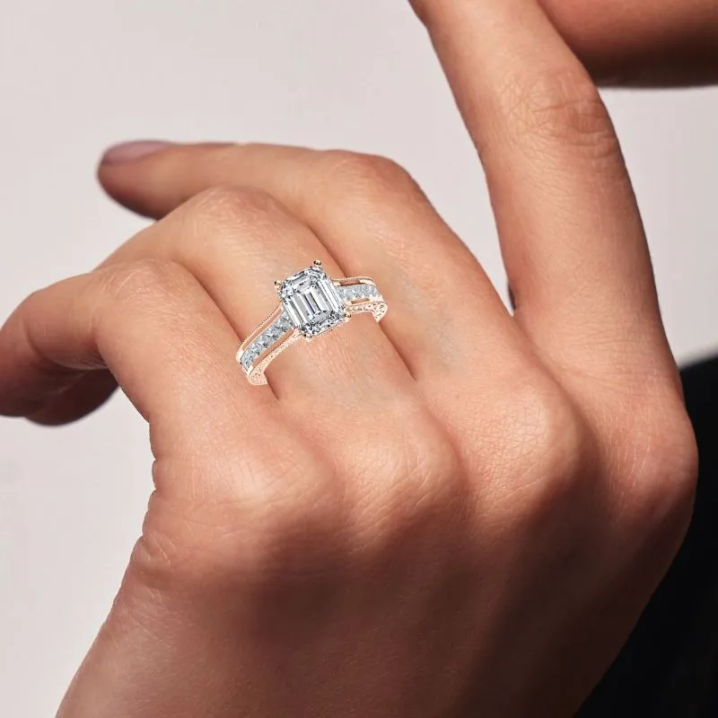 Edelweiss - Emerald Diamond Engagement Ring