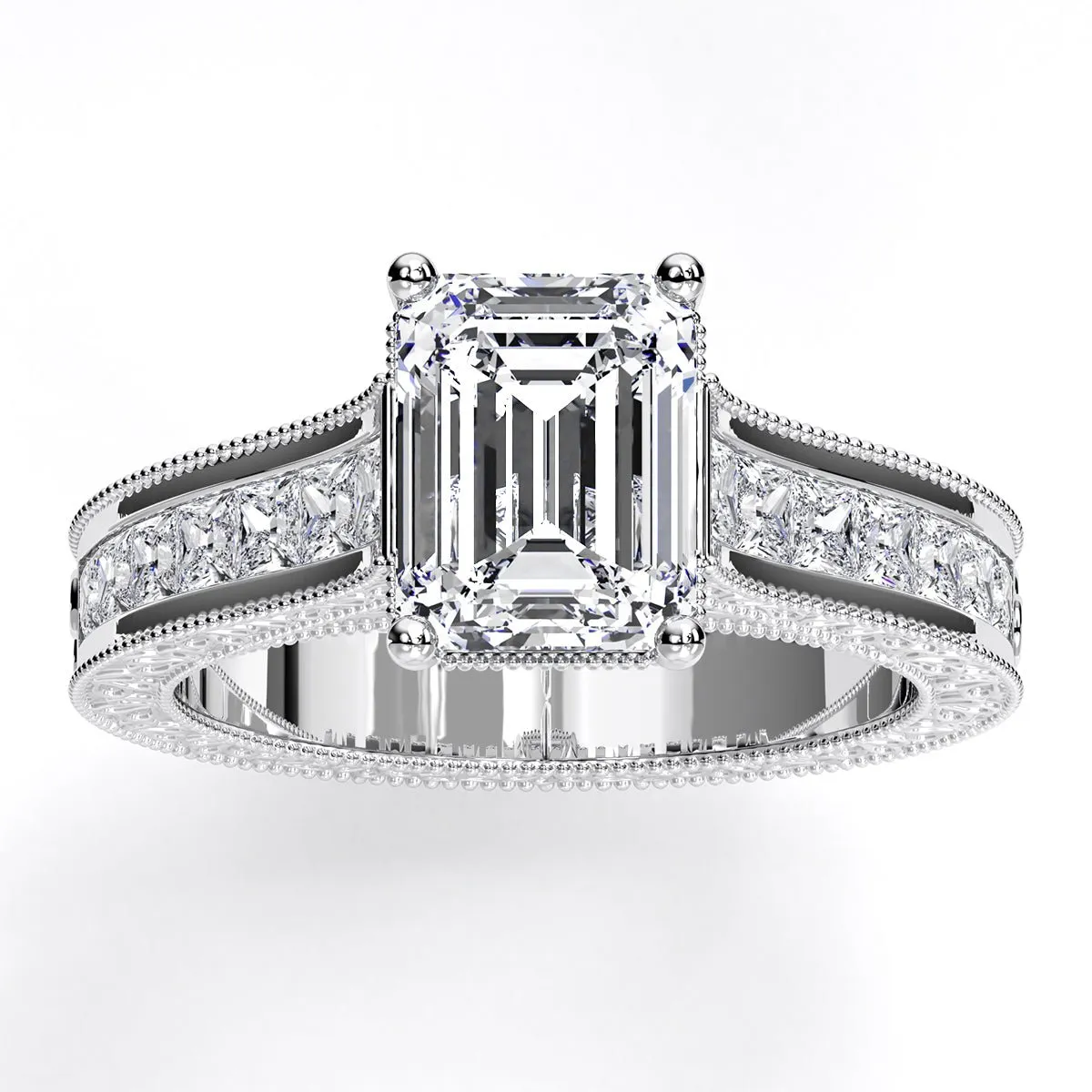 Edelweiss - Emerald Diamond Engagement Ring