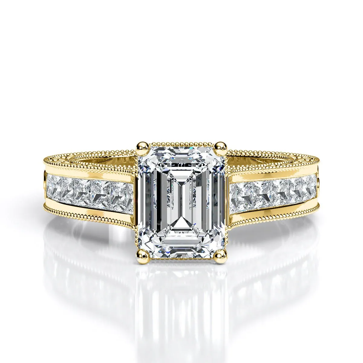 Edelweiss - Emerald Diamond Engagement Ring