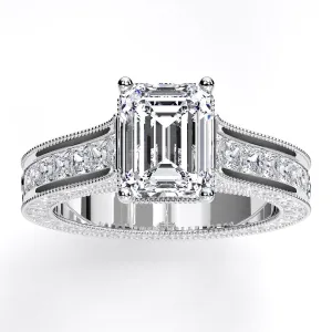 Edelweiss - Emerald Diamond Engagement Ring