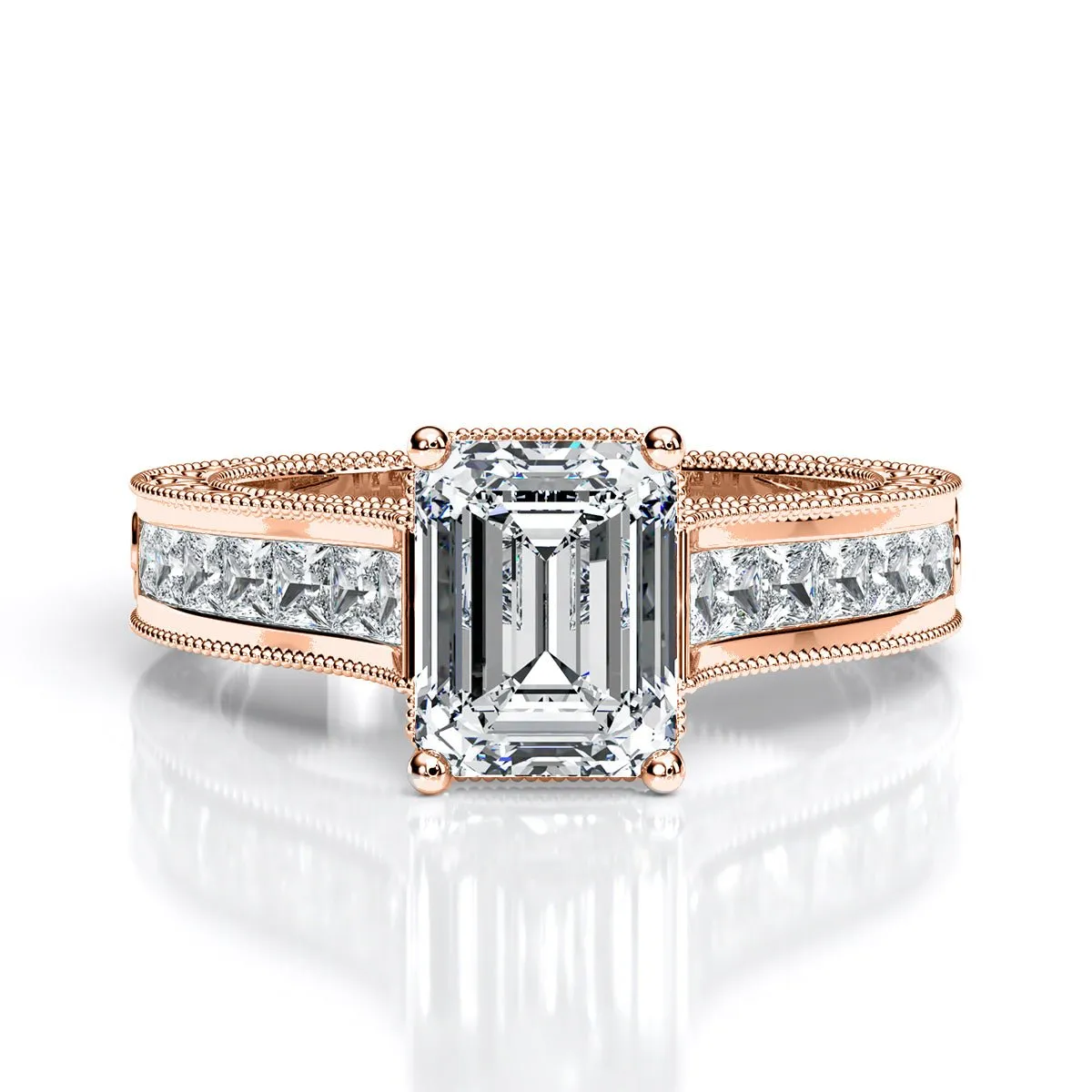Edelweiss - Emerald Diamond Engagement Ring