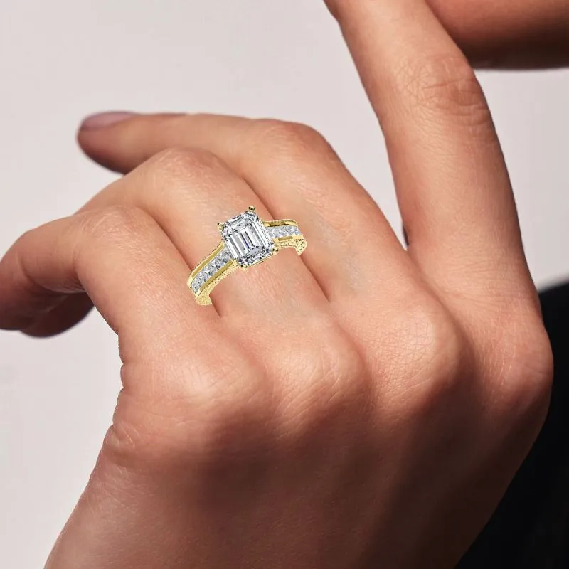 Edelweiss - Emerald Diamond Engagement Ring