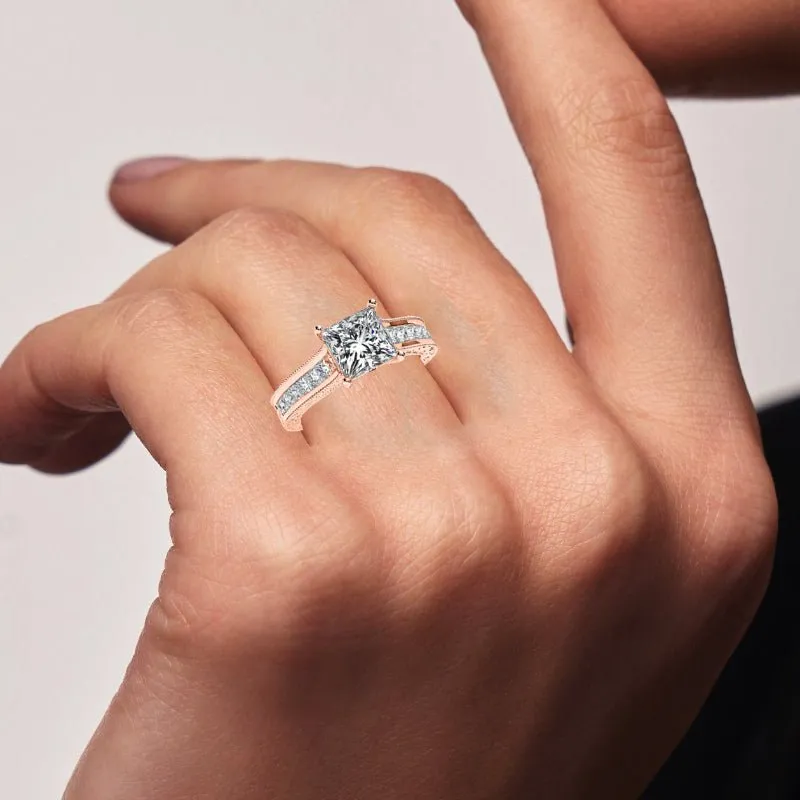 Edelweiss - Princess Lab Diamond Engagement Ring (IGI Certified)