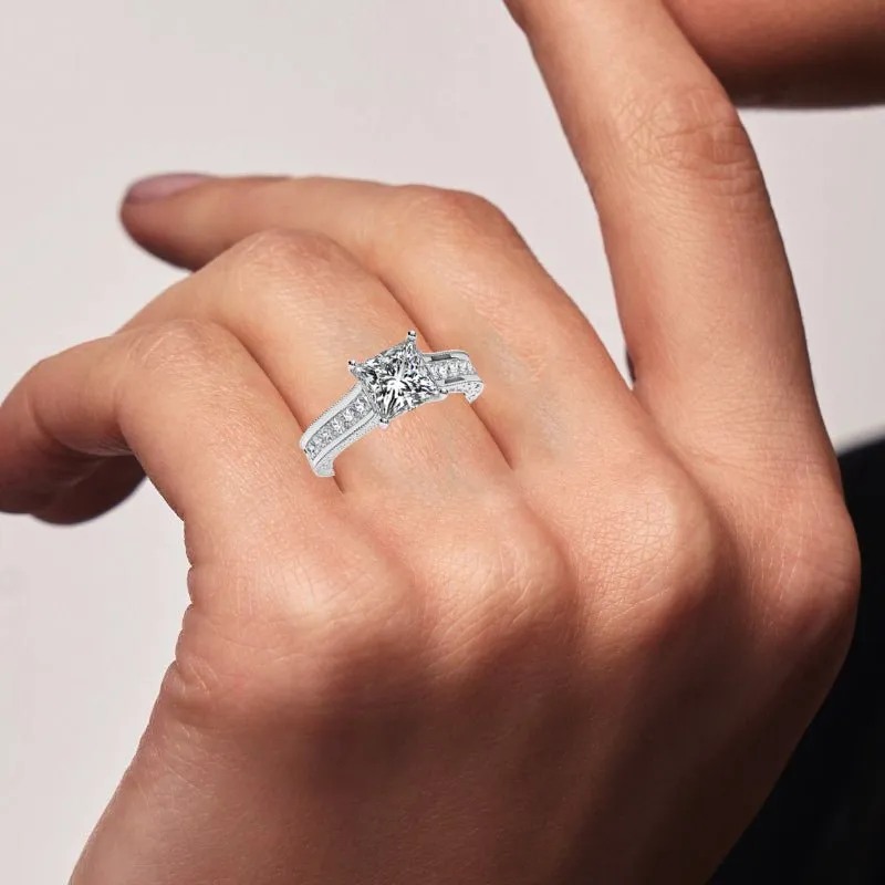 Edelweiss - Princess Lab Diamond Engagement Ring (IGI Certified)