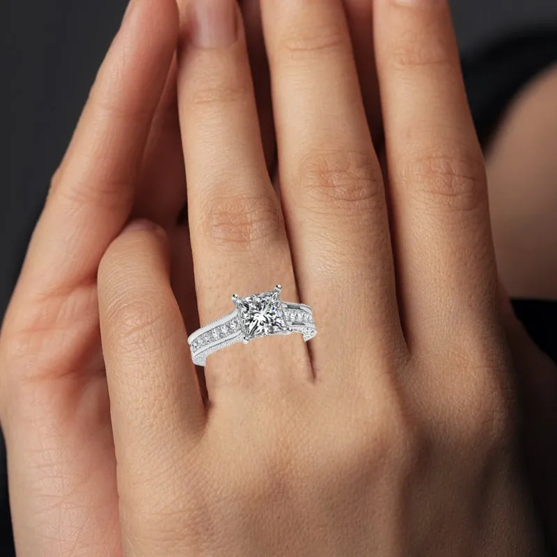 Edelweiss - Princess Lab Diamond Engagement Ring (IGI Certified)