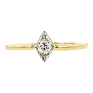 Edwardian Solitaire Diamond Engagement Ring, Old Euro 0.12ct