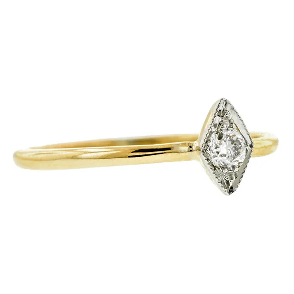 Edwardian Solitaire Diamond Engagement Ring, Old Euro 0.12ct